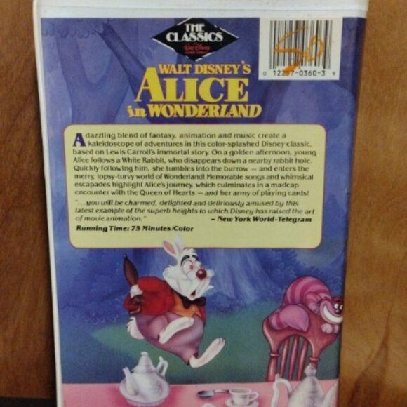 Alice In Wonderland VHS Walt Disney - Picture 2 of 3